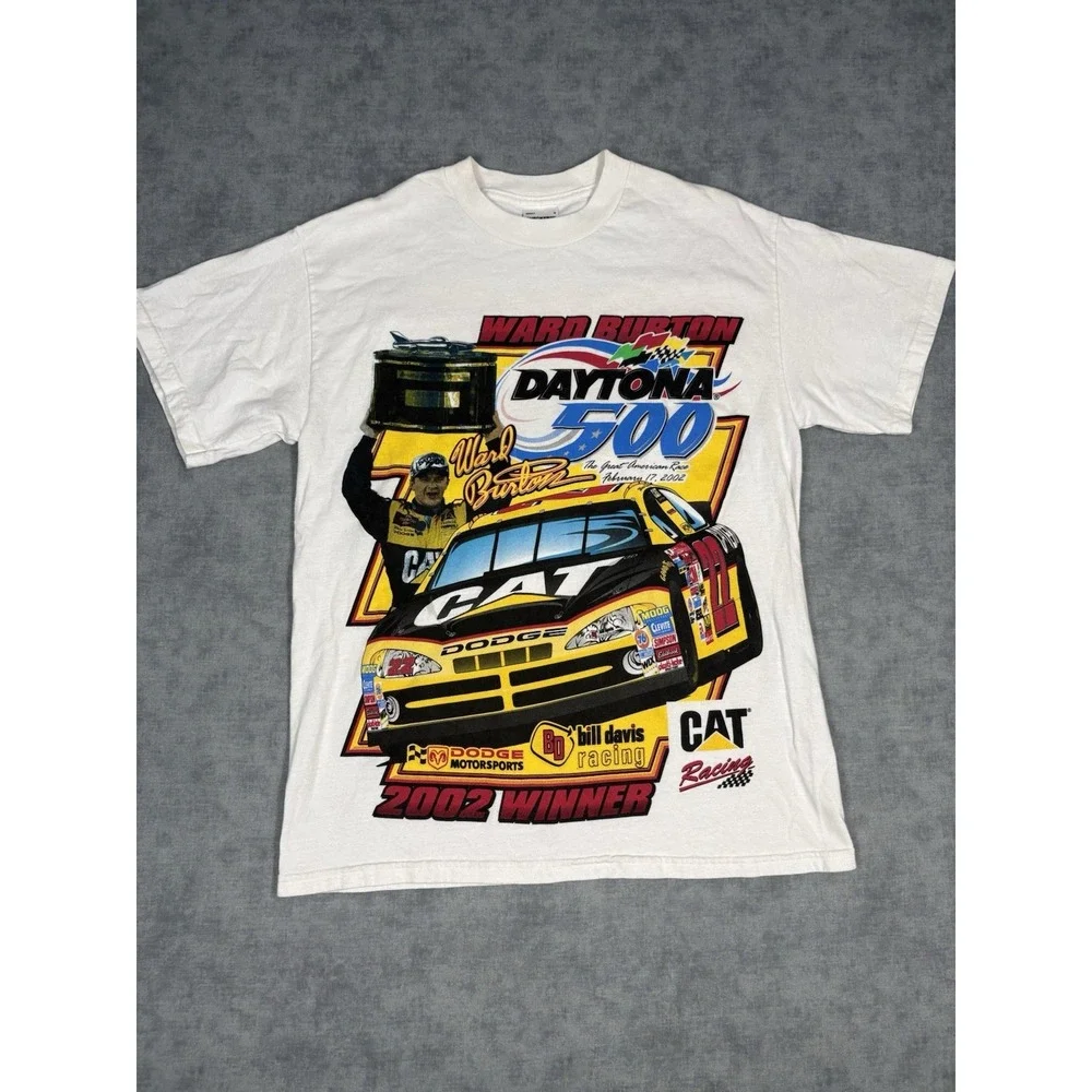 Vintage 2002 Ward Burton Daytona 500 Winner NASCAR CAT #22 Shirt M Double Side